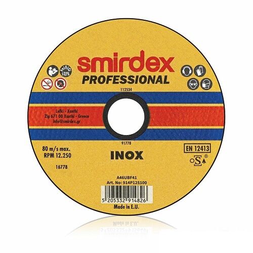 Δίσκος Κοπής Inox 115 x 1.0 Smirdex 914 Professional