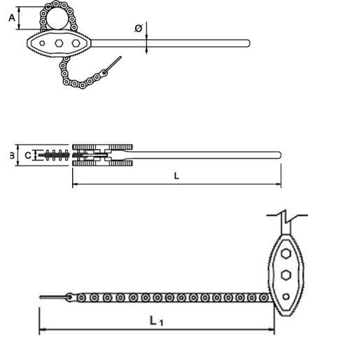 Chain Pipe Wrench 4" EGA Master